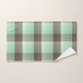 Mint Chocolade Chip Kleur Blok Plaid Strepen Bad Handdoek (Handdoek)