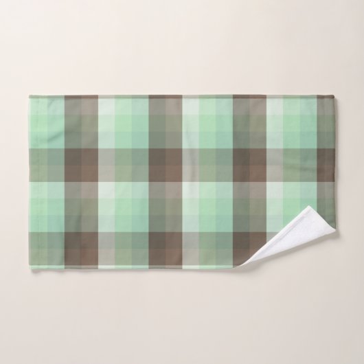 Mint Chocolade Chip Kleur Blok Plaid Strepen Bad Handdoek (Handdoek)
