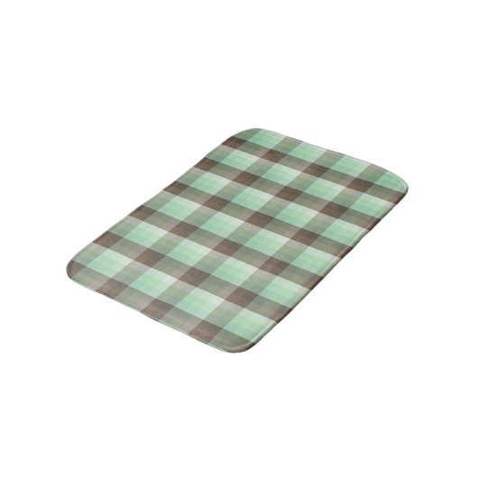 Mint Chocolade Chip Kleur Blok Plaid Strepen Badmat (Gekanteld)