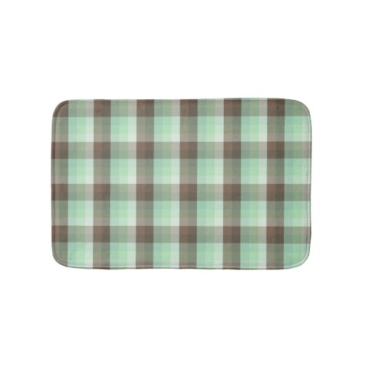 Mint Chocolade Chip Kleur Blok Plaid Strepen Badmat (Voorkant)