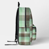 Mint Chocolade Chip Kleur Blok Plaid Strepen Bedrukte Rugzak (Links)