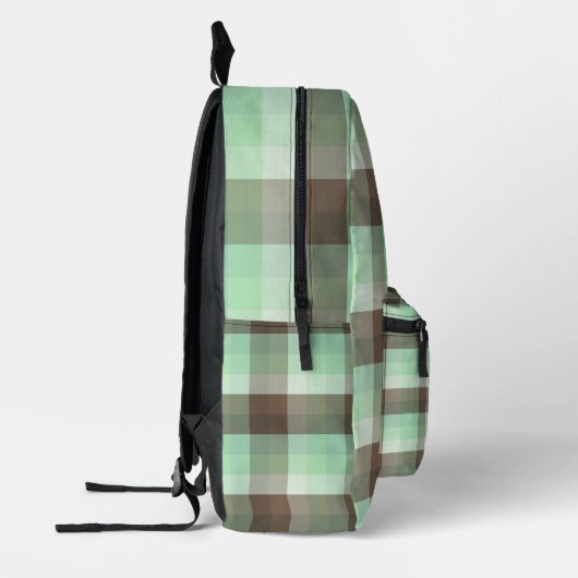 Mint Chocolade Chip Kleur Blok Plaid Strepen Bedrukte Rugzak (Links)