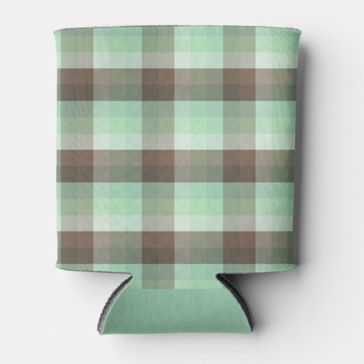 Mint Chocolade Chip Kleur Blok Plaid Strepen Blikjeskoeler (Voorkant)