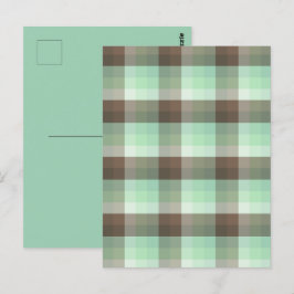 Mint Chocolade Chip Kleur Blok Plaid Strepen Briefkaart
