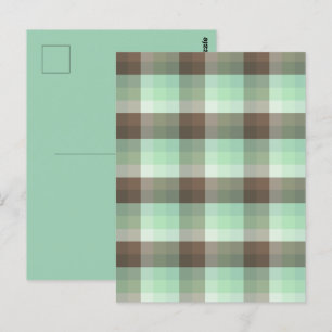 Mint Chocolade Chip Kleur Blok Plaid Strepen Briefkaart