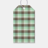 Mint Chocolade Chip Kleur Blok Plaid Strepen Cadeaulabel (Voorkant)