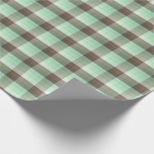 Mint Chocolade Chip Kleur Blok Plaid Strepen Cadeaupapier (Hoek)