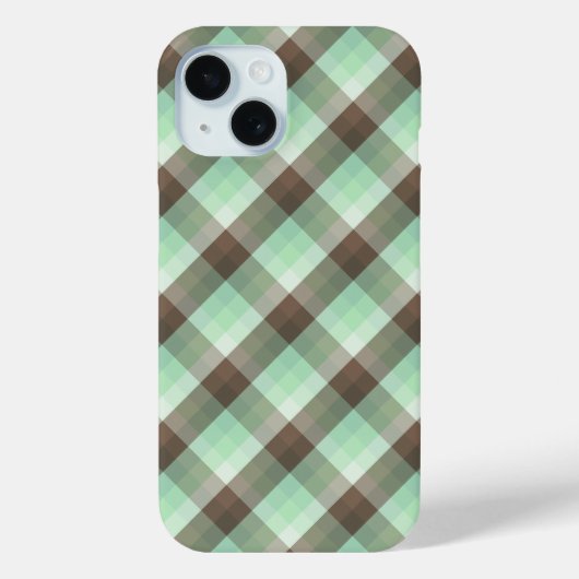 Mint Chocolade Chip Kleur Blok Plaid Strepen Case-Mate iPhone Case (Achterkant)