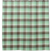Mint Chocolade Chip Kleur Blok Plaid Strepen Douchegordijn (Voorkant)