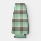 Mint Chocolade Chip Kleur Blok Plaid Strepen Flesjeskoeler (Voorkant)