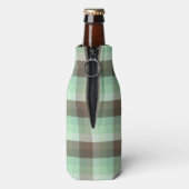 Mint Chocolade Chip Kleur Blok Plaid Strepen Flesjeskoeler (Fles Achterkant)