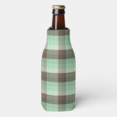 Mint Chocolade Chip Kleur Blok Plaid Strepen Flesjeskoeler (Fles Voorkant)