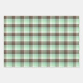 Mint Chocolade Chip Kleur Blok Plaid Strepen Inpakpapier Vel (Voorkant)