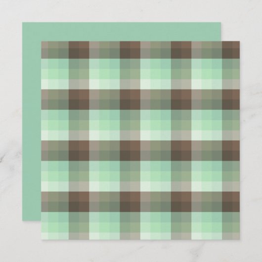 Mint Chocolade Chip Kleur Blok Plaid Strepen Kaart (Voorkant / Achterkant)