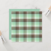 Mint Chocolade Chip Kleur Blok Plaid Strepen Kaart (Voorkant / Achterkant in situ)