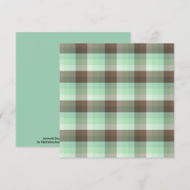 Mint Chocolade Chip Kleur Blok Plaid Strepen Kaart