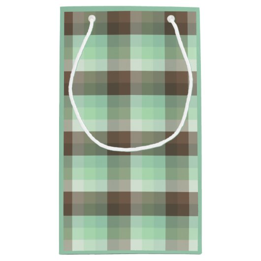 Mint Chocolade Chip Kleur Blok Plaid Strepen Klein Cadeauzakje (Achterkant)