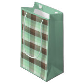 Mint Chocolade Chip Kleur Blok Plaid Strepen Klein Cadeauzakje (Voorkant Gekanteld)