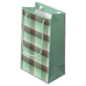 Mint Chocolade Chip Kleur Blok Plaid Strepen Klein Cadeauzakje (Achterkant Gekanteld)