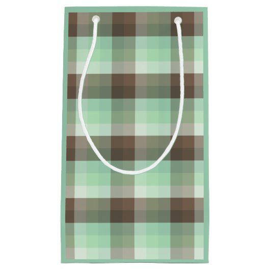 Mint Chocolade Chip Kleur Blok Plaid Strepen Klein Cadeauzakje (Voorkant)