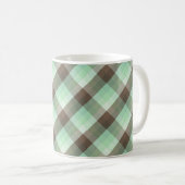 Mint Chocolade Chip Kleur Blok Plaid Strepen Koffiemok (Voorkant rechts)