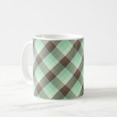 Mint Chocolade Chip Kleur Blok Plaid Strepen Koffiemok (Voorkant links)