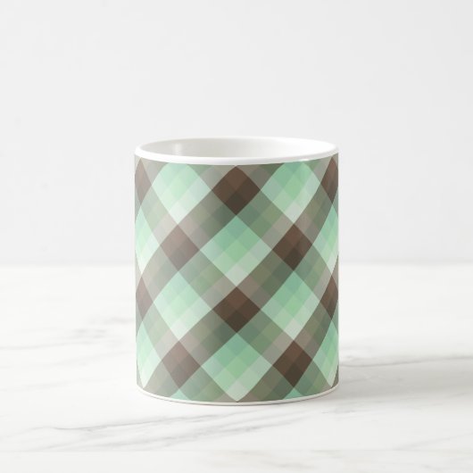 Mint Chocolade Chip Kleur Blok Plaid Strepen Koffiemok (Center)