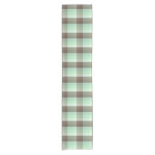 Mint Chocolade Chip Kleur Blok Plaid Strepen Korte Tafelloper (Voorkant)