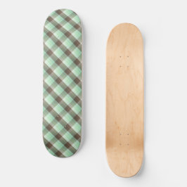Mint Chocolade Chip Kleur Blok Plaid Strepen Persoonlijk Skateboard