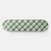Mint Chocolade Chip Kleur Blok Plaid Strepen Persoonlijk Skateboard (Horizontaal)