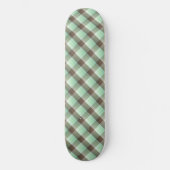 Mint Chocolade Chip Kleur Blok Plaid Strepen Persoonlijk Skateboard (Voorkant)