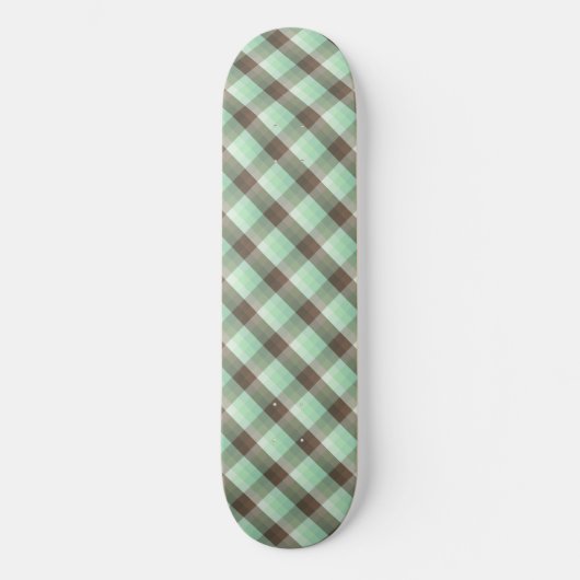 Mint Chocolade Chip Kleur Blok Plaid Strepen Persoonlijk Skateboard (Voorkant)