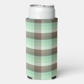 Mint Chocolade Chip Kleur Blok Plaid Strepen Seltzer Blikjeskoeler (Seltzer Achterkant)