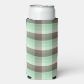 Mint Chocolade Chip Kleur Blok Plaid Strepen Seltzer Blikjeskoeler (Seltzer Voorkant)