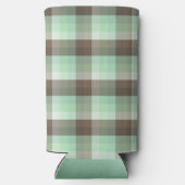Mint Chocolade Chip Kleur Blok Plaid Strepen Seltzer Blikjeskoeler (Achterkant)