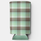 Mint Chocolade Chip Kleur Blok Plaid Strepen Seltzer Blikjeskoeler (Voorkant)