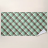 Mint Chocolade Chip Kleur Blok Plaid Strepen Strandlaken (Voorkant)