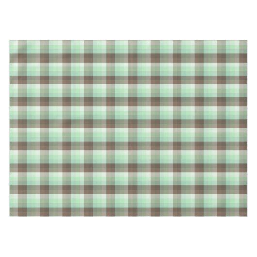 Mint Chocolade Chip Kleur Blok Plaid Strepen Tafelkleed (Voorkant (Horizontaal))