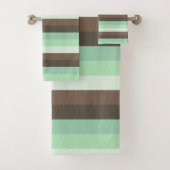 Mint Chocolade Chip Kleur Blok Strepen Bad Handdoek (Insitu)