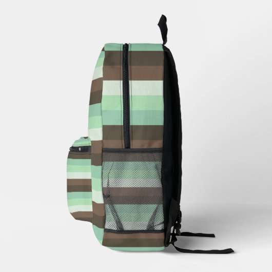 Mint Chocolade Chip Kleur Blok Strepen Bedrukte Rugzak (Rechts)