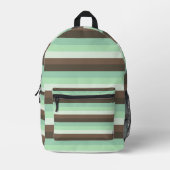 Mint Chocolade Chip Kleur Blok Strepen Bedrukte Rugzak (Voorkant)