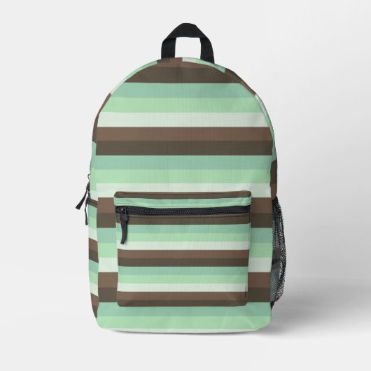 Mint Chocolade Chip Kleur Blok Strepen Bedrukte Rugzak (Voorkant)