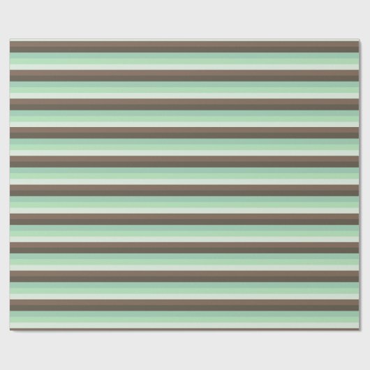Mint Chocolade Chip Kleur Blok Strepen Cadeaupapier (Vlak)