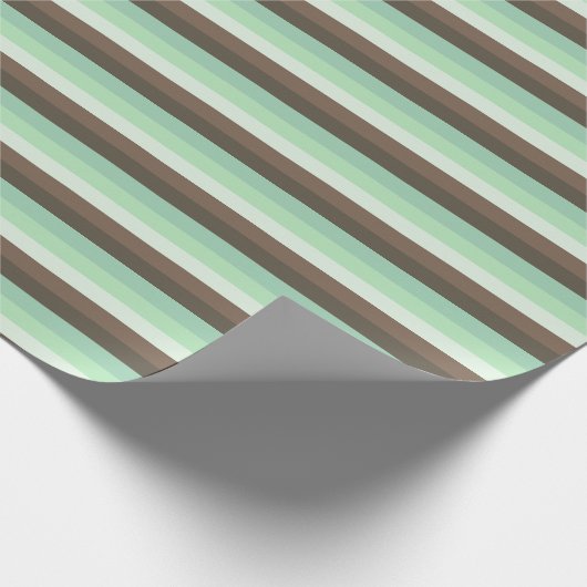 Mint Chocolade Chip Kleur Blok Strepen Cadeaupapier (Hoek)