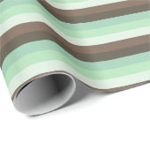 Mint Chocolade Chip Kleur Blok Strepen Cadeaupapier (Rol Hoek)