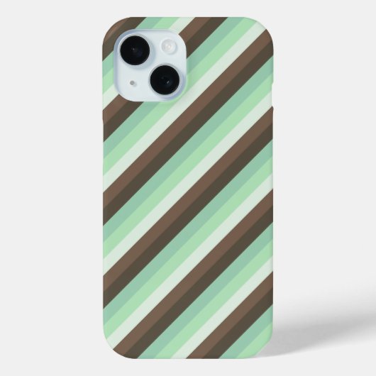 Mint Chocolade Chip Kleur Blok Strepen Case-Mate iPhone Case (Achterkant)