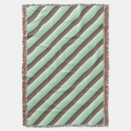 Mint Chocolade Chip Kleur Blok Strepen Deken (Voorkant Verticaal)