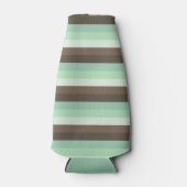 Mint Chocolade Chip Kleur Blok Strepen Flesjeskoeler (Voorkant)