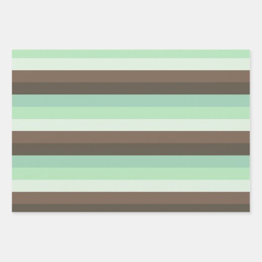 Mint Chocolade Chip Kleur Blok Strepen Inpakpapier Vel (Voorkant 3)