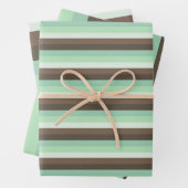 Mint Chocolade Chip Kleur Blok Strepen Inpakpapier Vel (In situ)